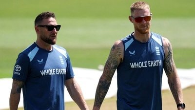 Brendon McCullum and Ben Stokes during practice. (Action Images via Reuters)