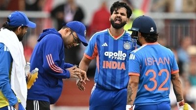 Ouch! Not the kind of start Shreyas Iyer would have imagined for himself. (AFP) Ouch! Not the kind of start Shreyas Iyer would have imagined for himself. (AFP)