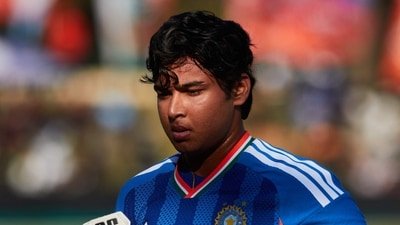 India's Vaibhav Sooryavanshi walks back to the pavilion after his dismissal during the first match in the One Day International cricket series played between Zimbabwe and India (AFP)