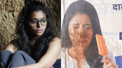 Divya Unny reacts to paan spit on poster featuring her. Divya Unny reacts to paan spit on poster featuring her.