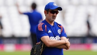 India head coach Gautam Gambhir attends a nets session in Nottingham. (David Davies/PA via AP) India head coach Gautam Gambhir attends a nets session in Nottingham. (David Davies/PA via AP)