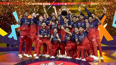 File image of Royal Challengers Bengaluru’s player celebrating after winning the Indian Premier League (IPL) 2026 title, in Ahmedabad, Gujarat. (PTIs) File image of Royal Challengers Bengaluru’s player celebrating after winning the Indian Premier League (IPL) 2026 title, in Ahmedabad, Gujarat. (PTIs)