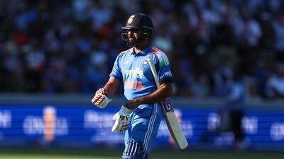 India's Rohit Sharma during the third ODI between England and India, at Lord's cricket ground, London (Steven Paston/PA via AP) India's Rohit Sharma during the third ODI between England and India, at Lord's cricket ground, London (Steven Paston/PA via AP)