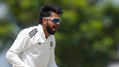 Saransh Jain has received a surprise maiden call-up for Sri Lanka Tests. (X images)