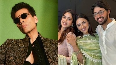 Karan Johar grooves to 'Jeene Ke Hai Chaar Din'; Janhvi shines at Akanksha Ranjan Kapoor and Sharan Sharma's sangeet. Karan Johar grooves to 'Jeene Ke Hai Chaar Din'; Janhvi shines at Akanksha Ranjan Kapoor and Sharan Sharma's sangeet.
