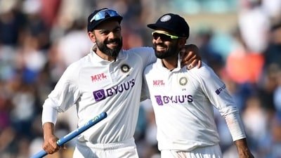 Virat Kohli and Ajinkya Rahane for India in a Test match. (Virat Kohli X) Virat Kohli and Ajinkya Rahane for India in a Test match. (Virat Kohli X)