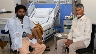Pawan Kalyan recovering after 3.5-hour shoulder surgery; Chandrababu Naidu visits hospital.