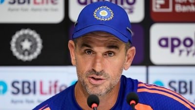 India's assistant coach Ryan ten Doeschate addresses a press conference, ahead of the third and final ODI cricket match of a series between India and Afghanistan, in Chennai, Friday, June 19 (PTI)