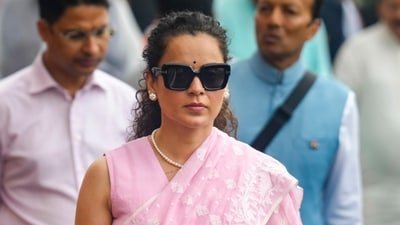 BJP MP Kangana Ranaut during the Monsoon Session of the Parliament. (PTI Photo/Shahbaz Khan)(PTI07_21_2026_000081B) (PTI)
