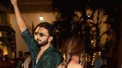 Ranveer Singh with cousin Saumya Hingorani in Goa.