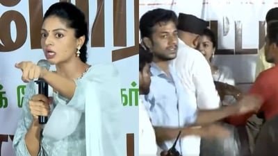The organisers stopped Sanam Shetty from finishing her speech after she was booed.