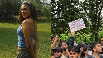 Shalini Pandey attended the students' protest in Mumbai on Tuesday. Shalini Pandey attended the students' protest in Mumbai on Tuesday.