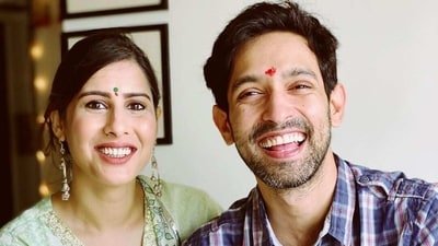 Vikrant Massey with wife Sheetal Thakur. Vikrant Massey with wife Sheetal Thakur.