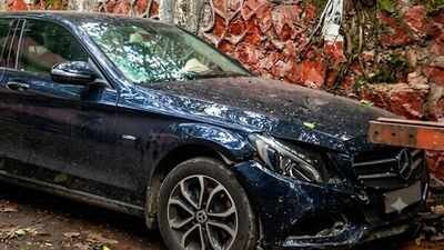 A 29-year-old man died after his scooty was hit by a speeding Mercedes. (Image enhanced with AI) Delhi hit-and-run: Speeding Mercedes kills scooty rider near Jahangirpuri; driver arrested