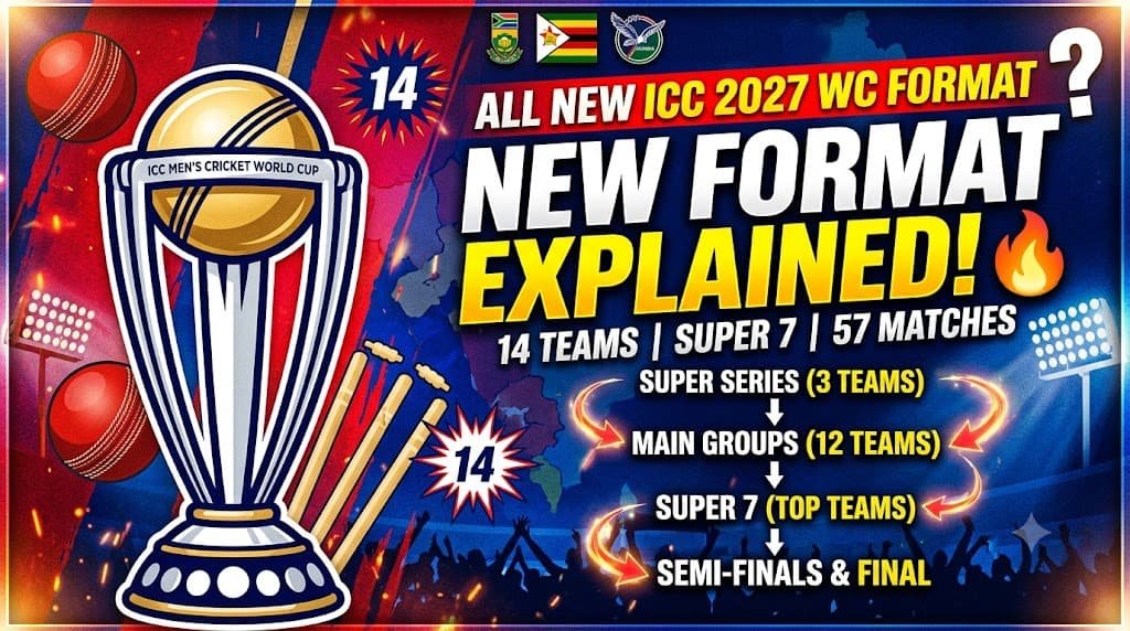 ICC Men's Cricket World Cup 2027 Format Explained: Super Series, Super 7 & Qualification Rules