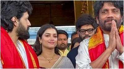 Akhil Akkineni visits Tirumala ahead of 'Lenin' release; Nagarjuna joins family for temple visit Akhil Akkineni visits Tirumala ahead of 'Lenin' release; Nagarjuna joins family for temple visit