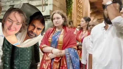 Pawan Kalyan’s wife Anna Lezhneva walks the sacred Alipiri steps at Tirumala temple without VIP privileges to pray for 'OG' star's good health