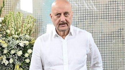 Bollywood actor Anupam Kher spoke about CJP-protest. (Photo by SUJIT JAISWAL / AFP) (AFP)