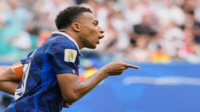 France's Kylian Mbappe (10) celebrates scoring his side's third goal during the World Cup third-place playoff soccer match between France and England in Miami Gardens, Fla., Saturday, July 18, 2026. (AP Photo/Rebecca Blackwell) Kylian Mbappé makes World Cup history as Lionel Messi loses two of his most treasured records