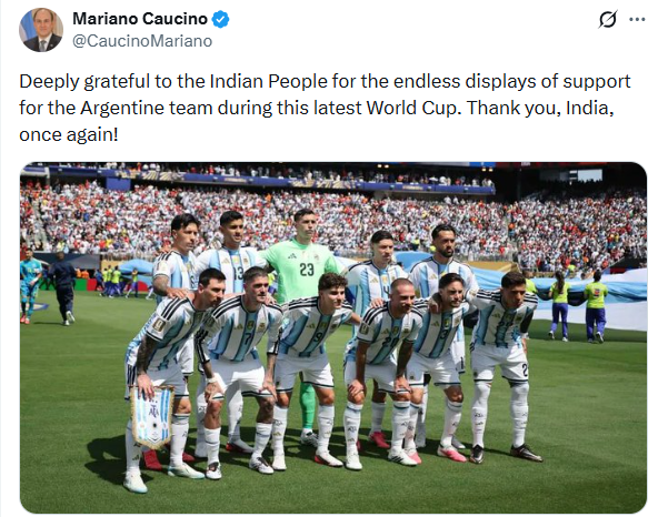 Argentina envoy thanks Indian fans