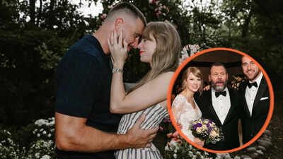 Travis Kelce reacts to AI wedding photo dropped by comedian Bert Kreischer with Taylor Swift hours before rehearsal dinner