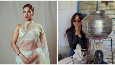 Bhumi Pednekar offered her prayers at a temple.