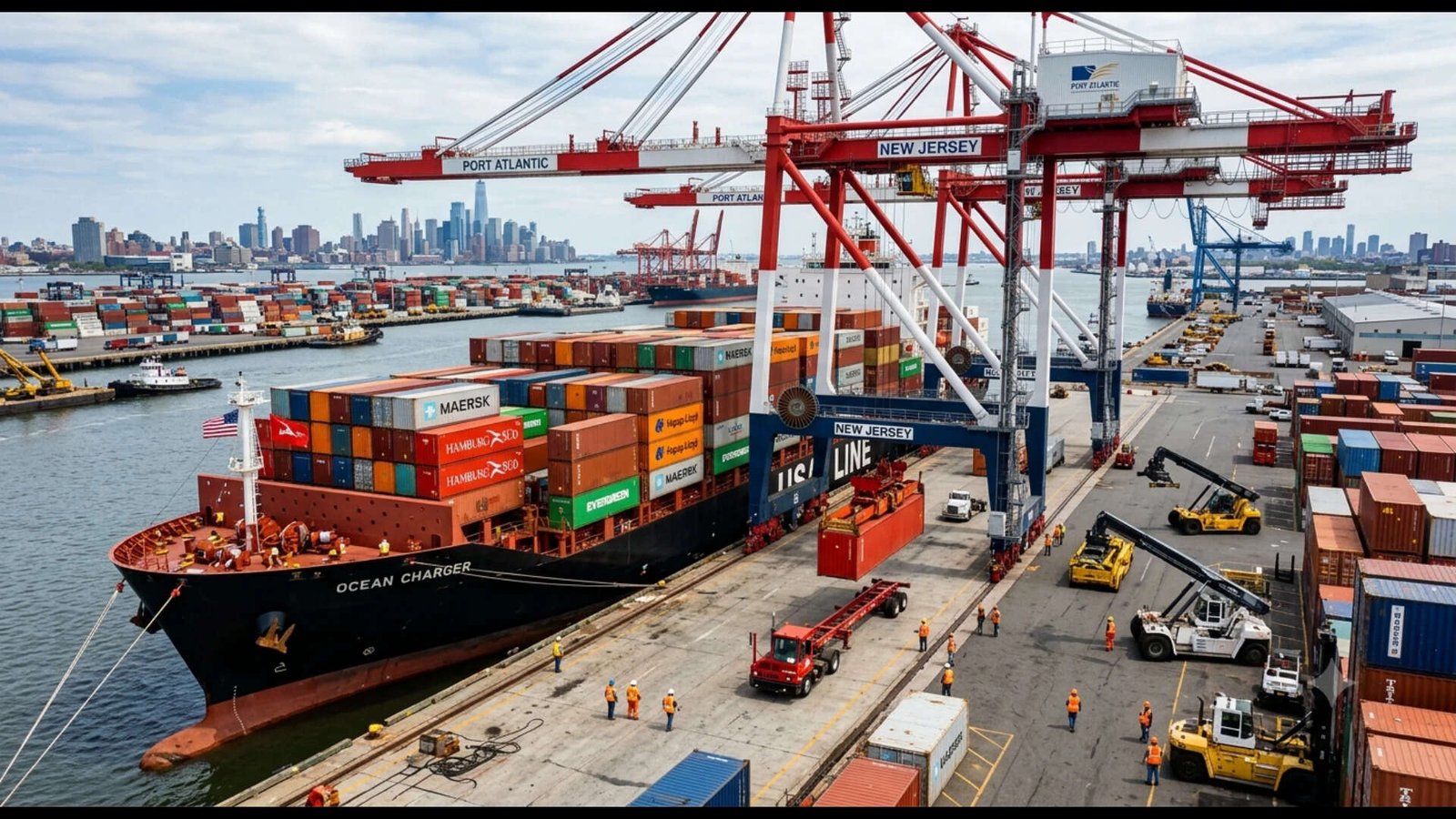 Cargo being unloaded from a ship in the united states.(AI image for representation)<br>