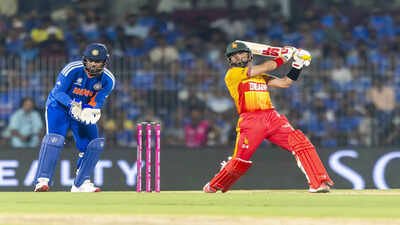 Zimbabwe's skipper Sikandar Raza plays a shot during the ICC Men's T20 World Cup 2026 Super 8 Group 1 match against India (ANI Photo) 'I don't see it as a one-sided series': Zimbabwe captain Sikandar Raza warns India ahead of T20Is