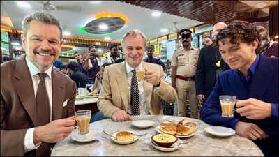 Christopher Nolan, Matt Damon, and Tom Holland go to a local coffee house for some Indian snacks ahead of attending the official premiere of their film, 'The Odyssey', in Mumbai. (Instagram) 'Chai comes first': Christopher Nolan, Tom Holland, and Matt Damon step out for tea ahead of ‘The Odyssey’ premiere