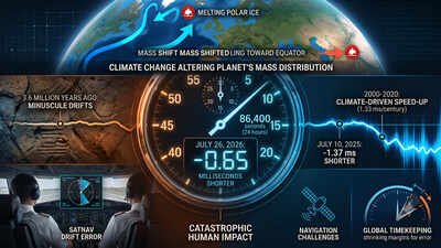 AI-generated image for representational purpose only ‘Shortest day of 2026’ is set to come this month, though this tiny time change in Earth’s day may look ‘small’, how this 'milli-seconds shift' is threatening GPS and satellites