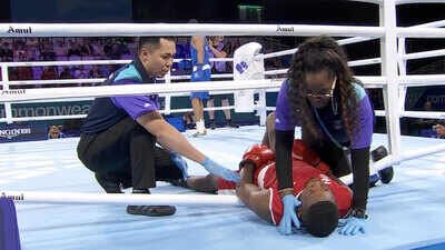 WATCH: Terrifying first-round knockout at CWG 2026 leaves boxer hanging through ropes