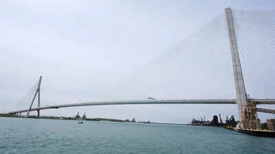 File photo - The Gordie Howe Bridge is shown under construction between Windsor, Ontario and Detroit Canada gives share of bridge profits to US to get Trump nod