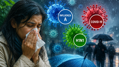 Image: AI Doctors report rise in Influenza A, COVID-19 and H1N1 this monsoon: 'No need for panic, but there is a need for responsibility'