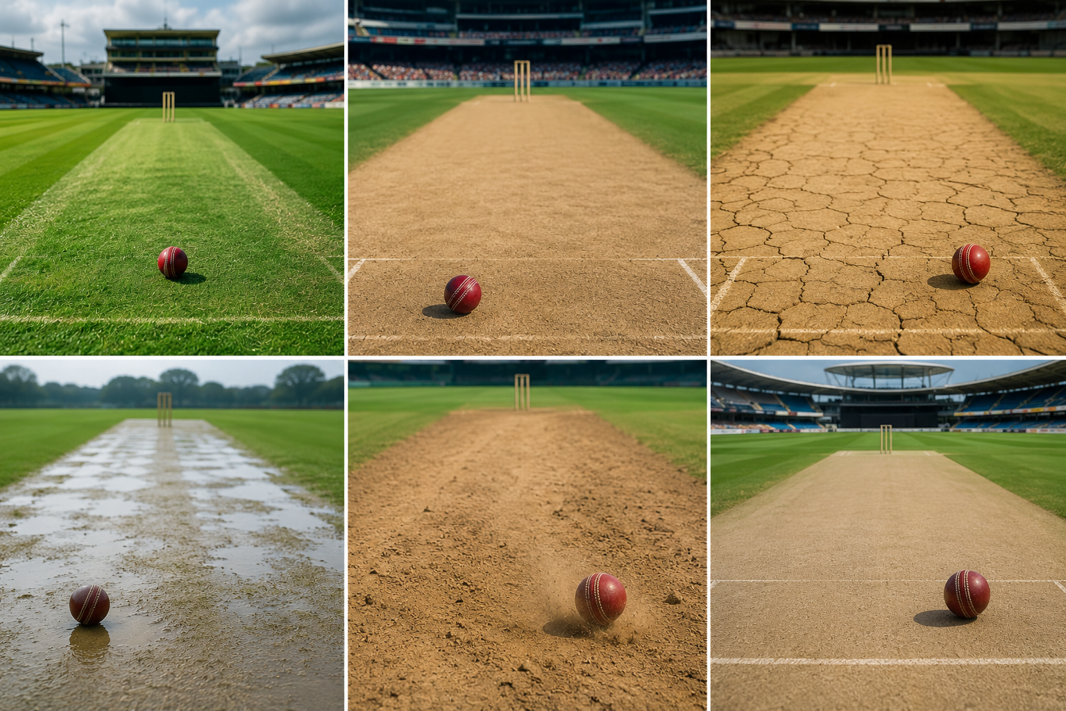 Types of Cricket Pitches Explained: Green, Flat, Dry, Wet, Dusty & Dead