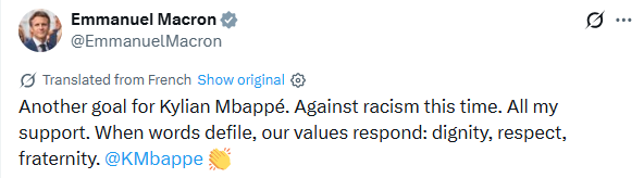 Emmanuel Macron post