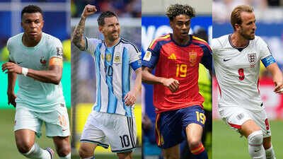 L-R: Kylian Mbappe, Lionel Messi, Lamine Yamal, and Harry Kane FIFA World Cup 2026: First time in 36 years! Argentina, France, Spain and England set up historic semifinals