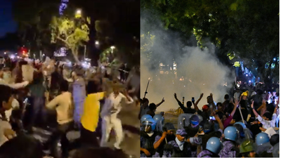 The escalation came hours after an ACP-rank officer was injured in stone-pelting near Tolstoy Marg Jantar Mantar boils again: Batons snatched from cops, stones pelted; 6 personnel injured, tear gas fired, internet suspended