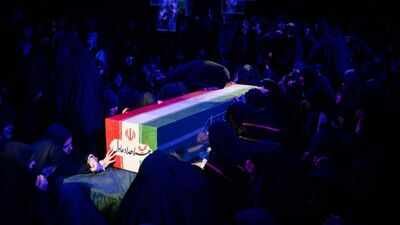 Visuals from the funeral Image source: Iran International Iran's Supreme Leader Mojtaba Khamenei absent from wife's funeral: Report