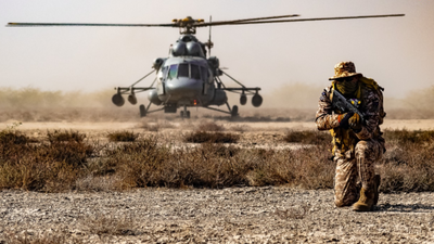 A member of the Garud special forces of the IAF during an exercise. (Image credit: IAF) Air force seeks to make Garud Commandos deadlier with loitering munitions