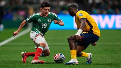 Ecuador's Willian Pacho, right, challenges for the ball with Mexico's Gilberto Mora. (AP Photo) Gilberto Mora scripts history, becomes youngest to play in World Cup knockouts since Pelé