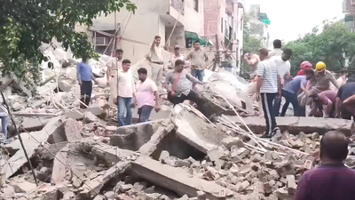Building collapses in Delhi's Rohini after rain; several feared trapped