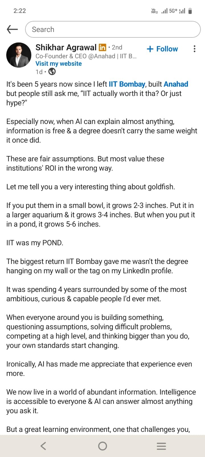 IIT in the age of AI: Why Shikhar Agrawal says the real value lies beyond the degree