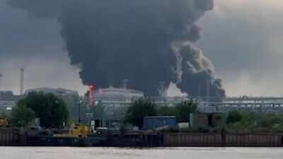Ukraine hits Russian oil terminal; smoke rises over St Petersburg facility - watch