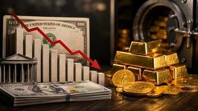 The reduction in US government debt holdings has partly been offset by a rise in gold reserves. (AI image) Gold rush: India’s holdings of US Treasuries fall to near 6-year low; points to shift in RBI strategy