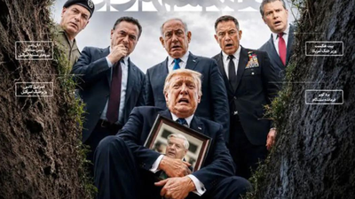 Cover of Iranian daily Hamshahr, referencing Lindsey Graham 'Get ready for sudden death': Iran media's Lindsey Graham reference in warning to Trump, Netanyahu