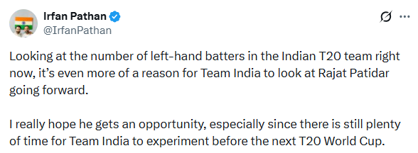 Irfan Pathan post