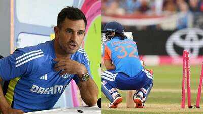 Team India assistant coach Ryan ten Doeschate and Ishan Kishan (Image credit: Agencies) 'It's really going badly,' Ryan ten Doeschate puts onus on India's players to have the mindset to ....