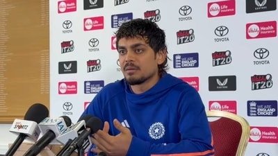 Ishan Kishan interacting with the reporters. (X images)