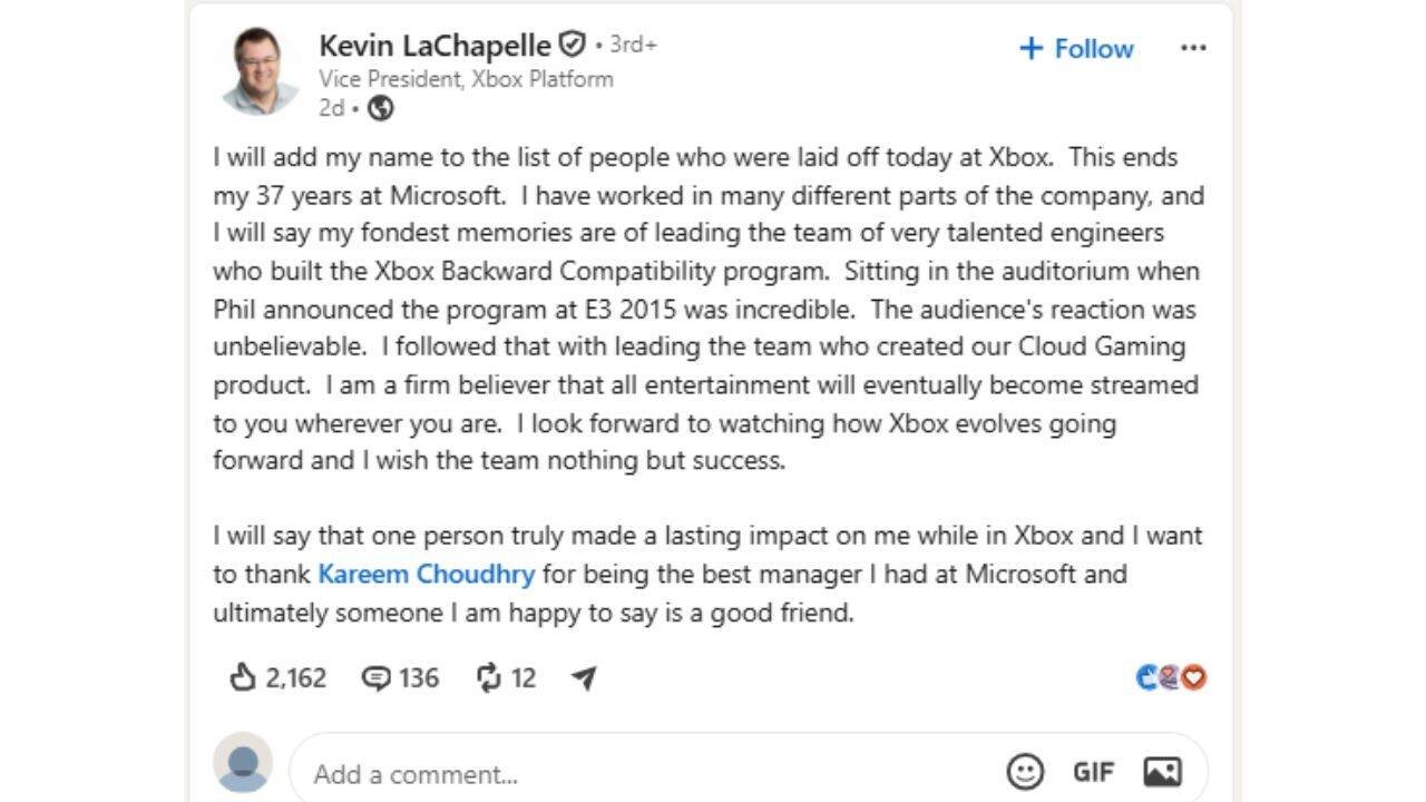 Kevin LaChapelle’s 37-year Microsoft journey ends after Xbox layoffs