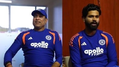 Great camaraderie between VVS  Laxman and Shreyas Iyer. (BCCI on X)